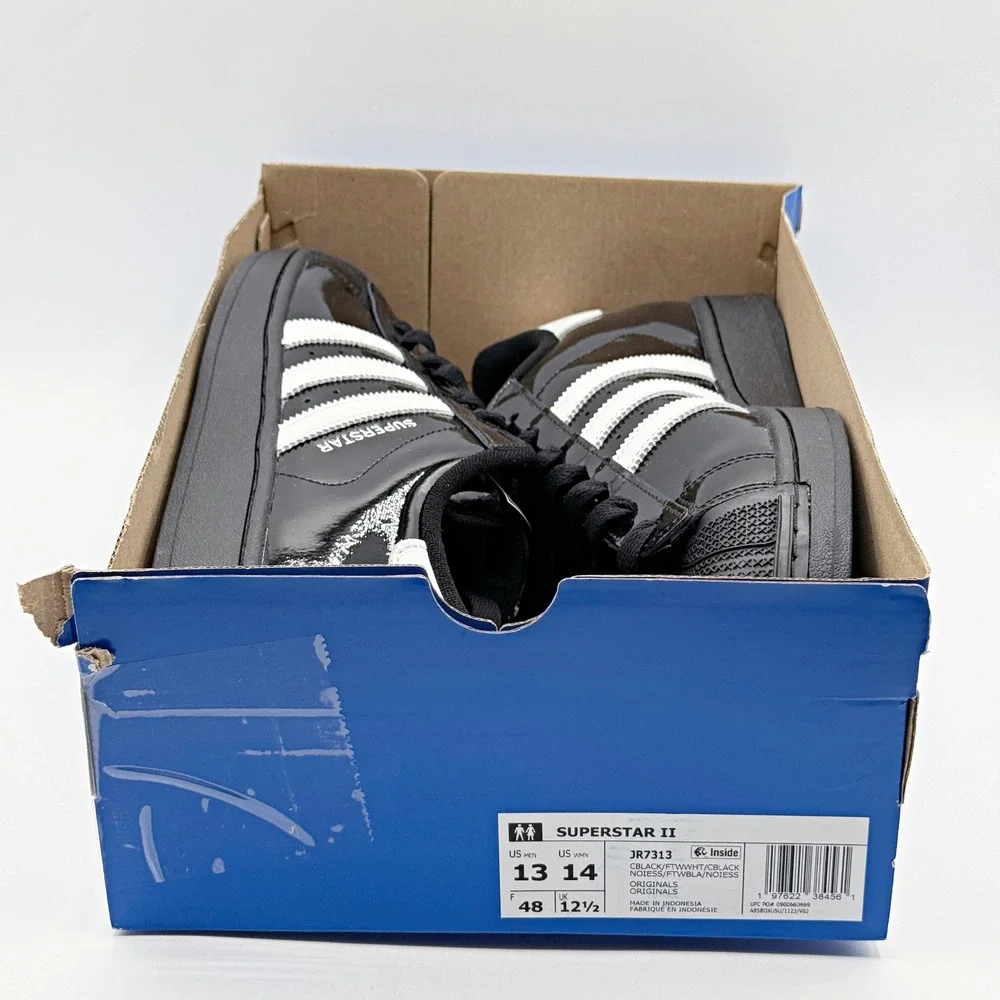 Adidas Superstar II 'Black Patent Leather' / Size 13 Mens / JR7313